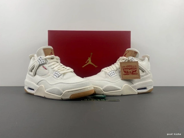 Rep x Levi's Air 'White' 4 Jordan AO2571-100 0820